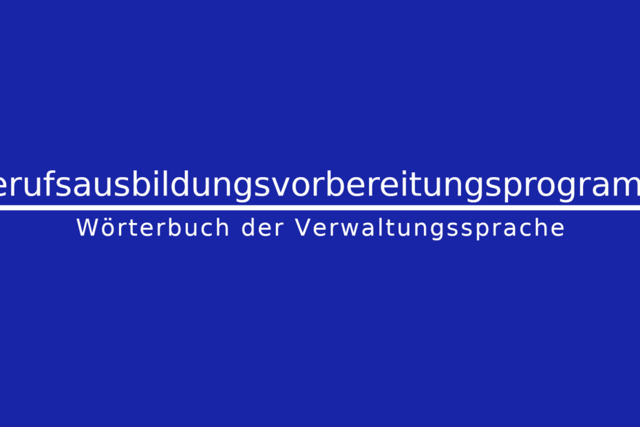 Was ist ein Berufsausbildungsvorbereitungsprogramm?